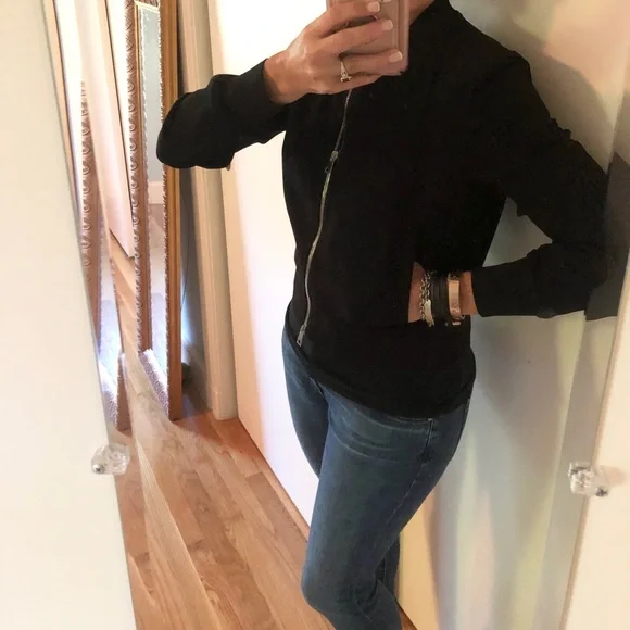 Theory Crepe Bomber Jacket - Picture 8 of 16